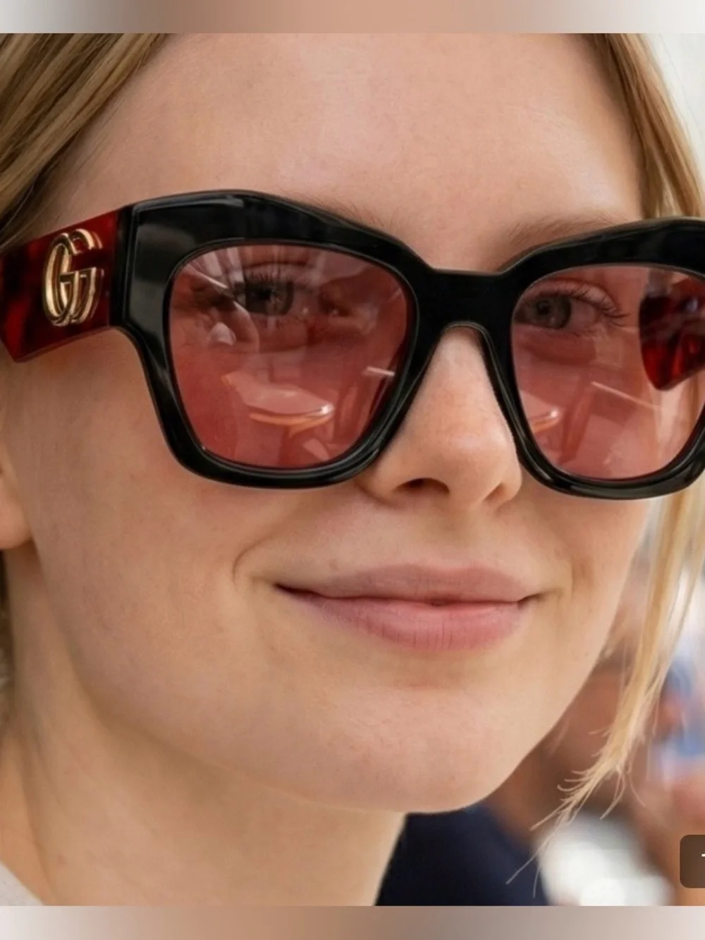 NEW Gucci GG1422S 005 Black Havana Rust Square Women Sunglasses GG 1422S